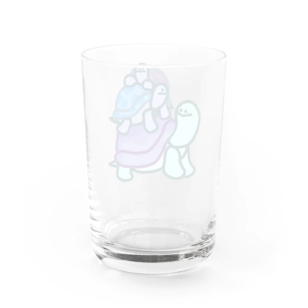 カメちゃん𓆉のダークカメちゃんトリオ Water Glass :back