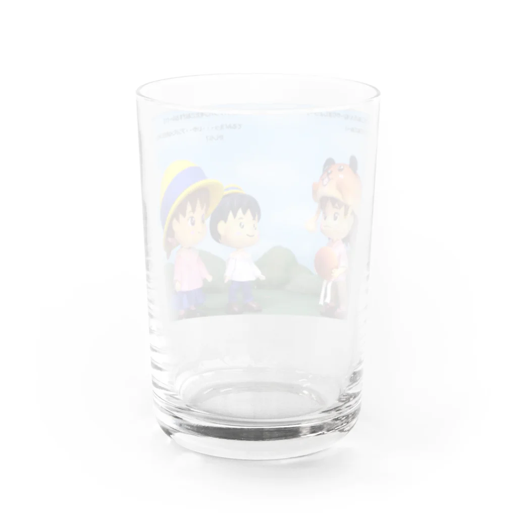 きょんと愉快な仲間たちのたこあげするのぉ～～！！ Water Glass :back