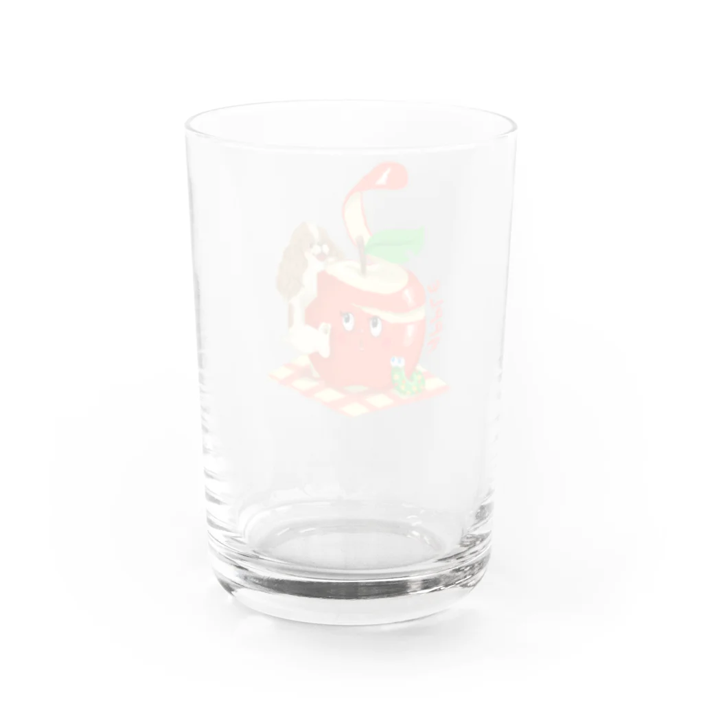 コッカースパニエルと仲間たちのお店のりんご Water Glass :back