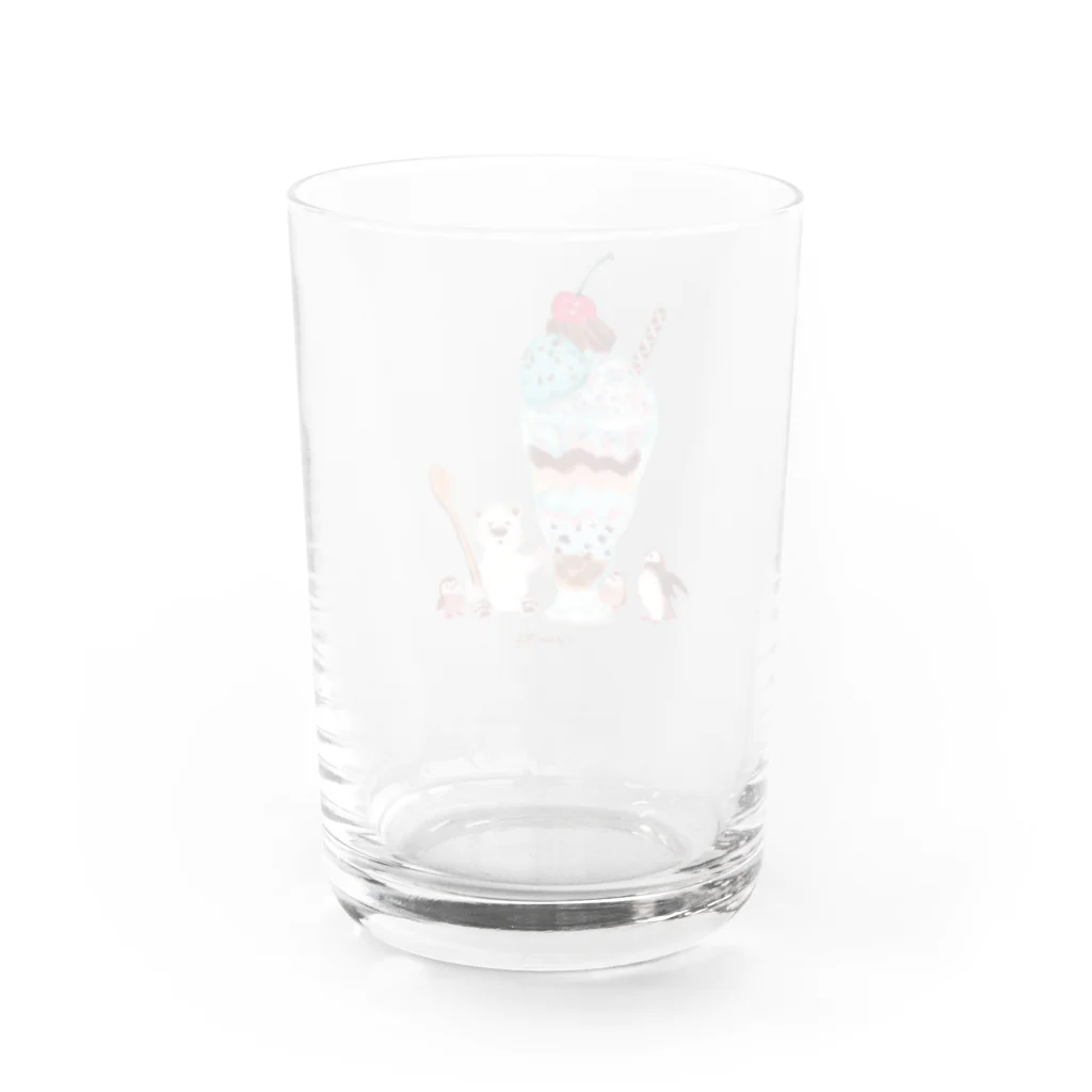 イラストレーター おおでゆかこのチョコミントパフェ Water Glass :back