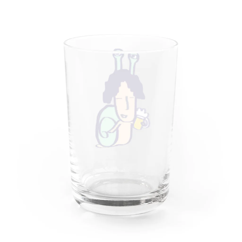 ＠おかみsan99のビールの妖精 Water Glass :back