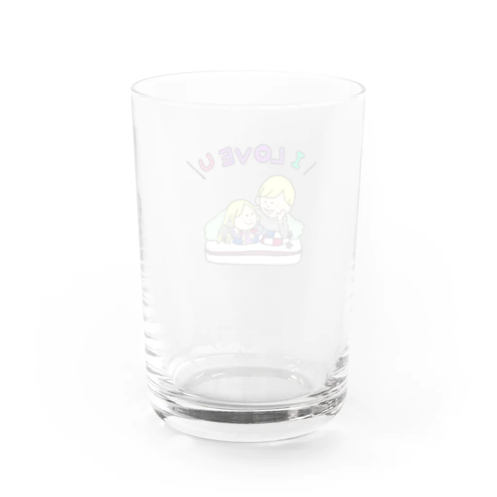 ogaaのi love u Water Glass :back