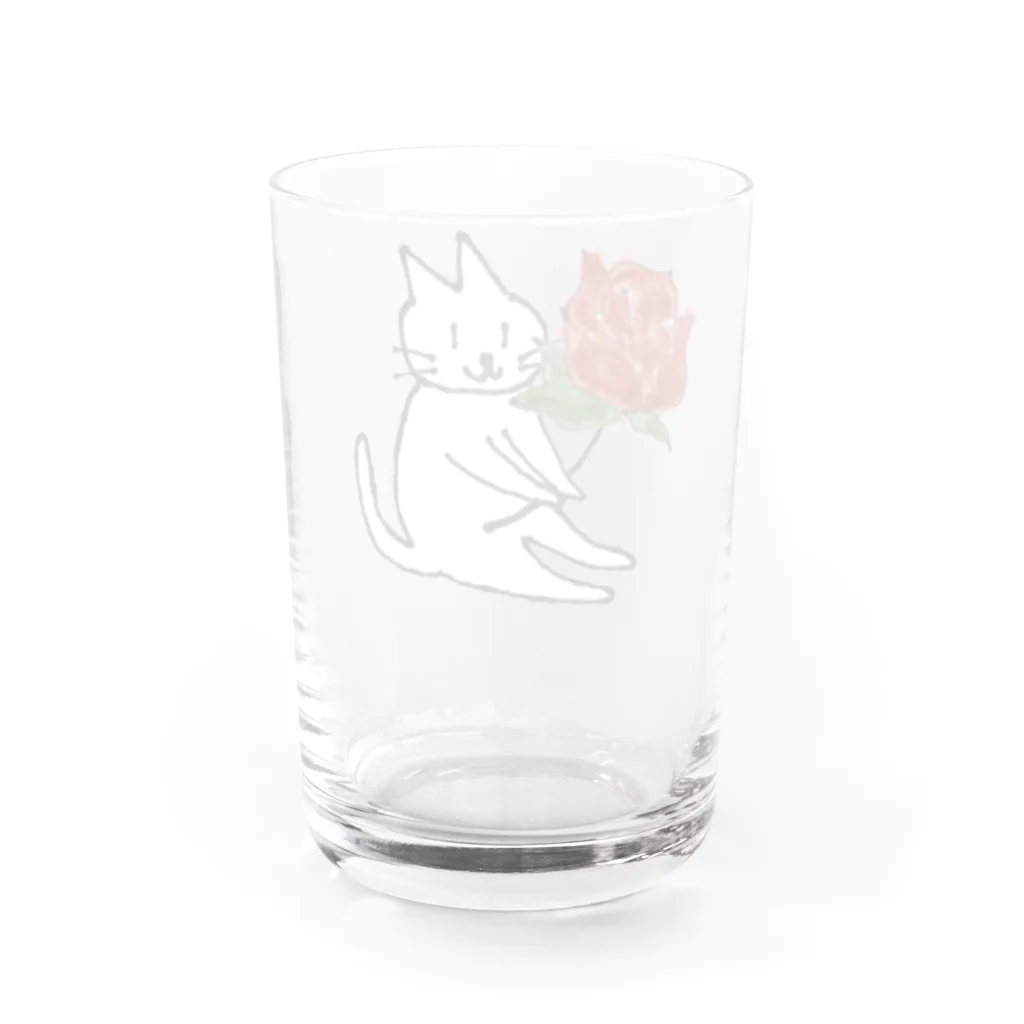 Hiroguguのウチのニャンコ　ばら Water Glass :back