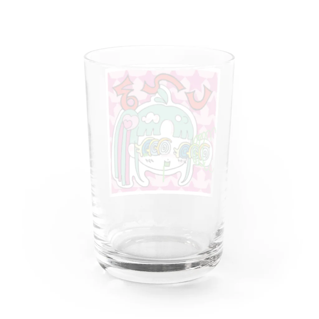 hArUのしーるちゃん Water Glass :back