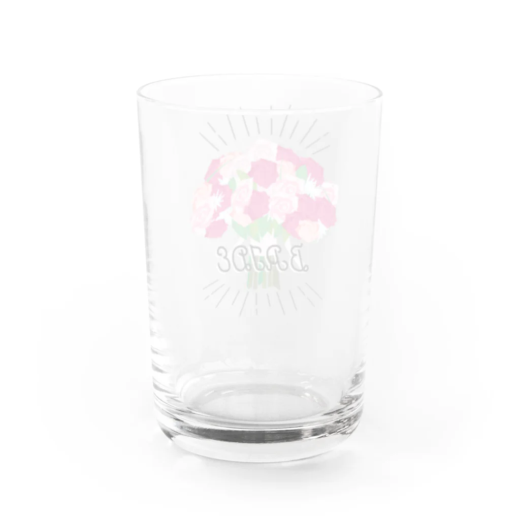 ペアTシャツ屋のシバヤさんのペア(BRIDE)　ブーケ Water Glass :back