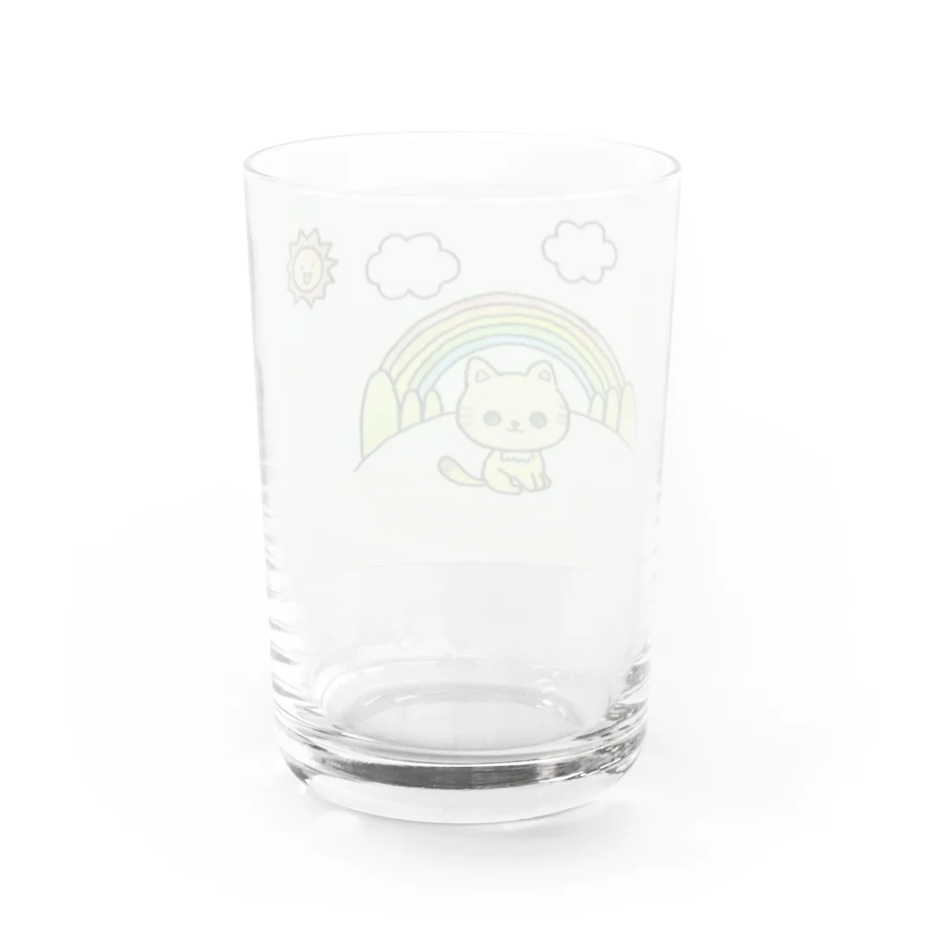 まちゃの猫の散歩 Water Glass :back