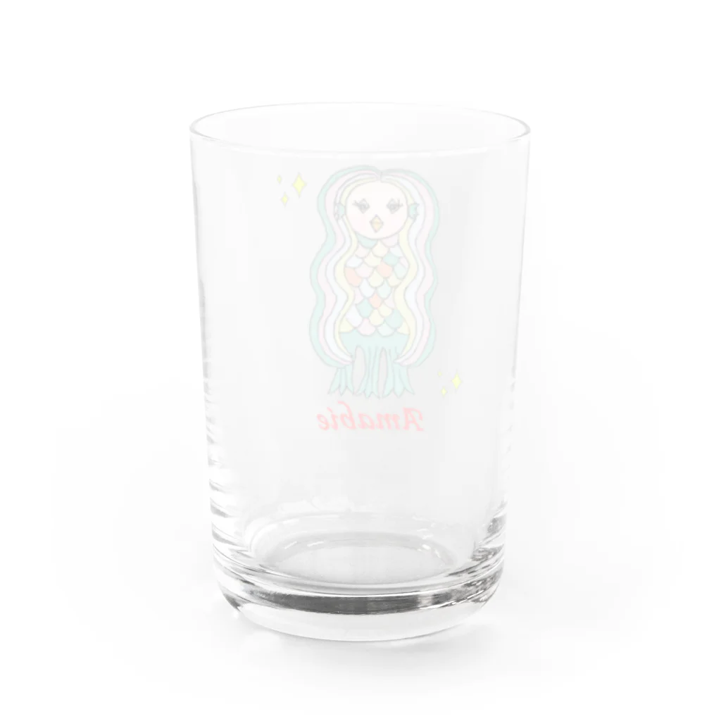 わくわく玉のアマビエらぶりー Water Glass :back