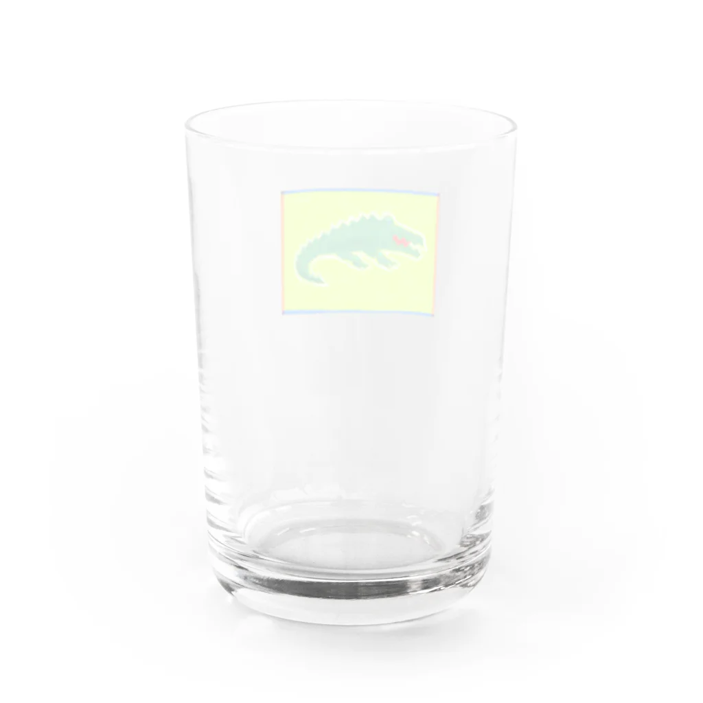 ハッピーなナタリーのワニさんガラスコップ Water Glass :back