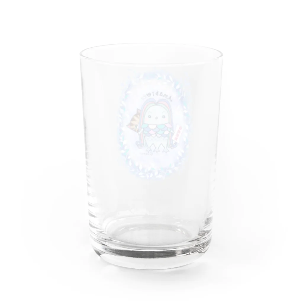 もりのうさこ＠6/1〜高円寺イココチさんにてポストカード展ののほほんアマビエちゃん Water Glass :back