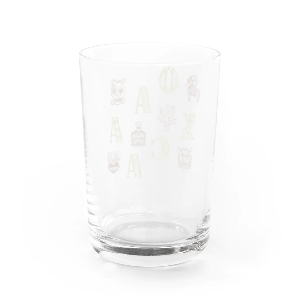 IZANAMI by Akane Yabushitaの🌍 世界のまち 🇲🇽 メキシコ・オアハカ (イエロー) Water Glass :back