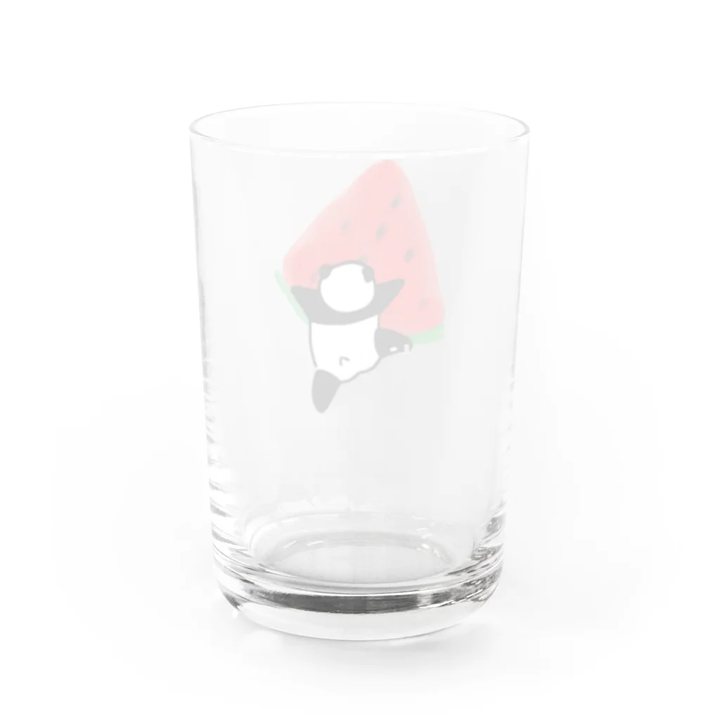 fuuu!のスイカによじのぼってくるパンダ🍉🐼 Water Glass :back