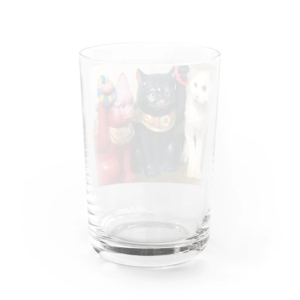 うちの猫ら　2号店のおかき Water Glass :back