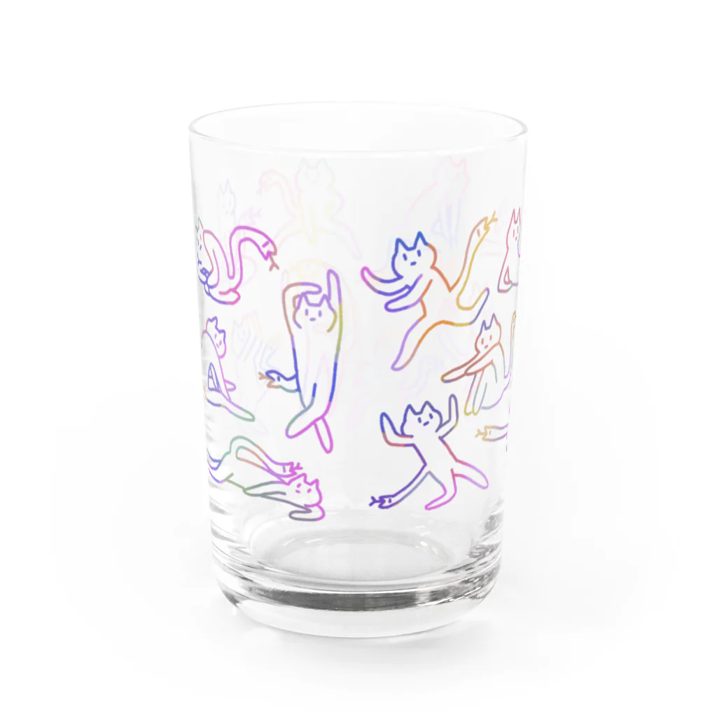 岩淵のしっぽネコグラス　カラフル Water Glass :back