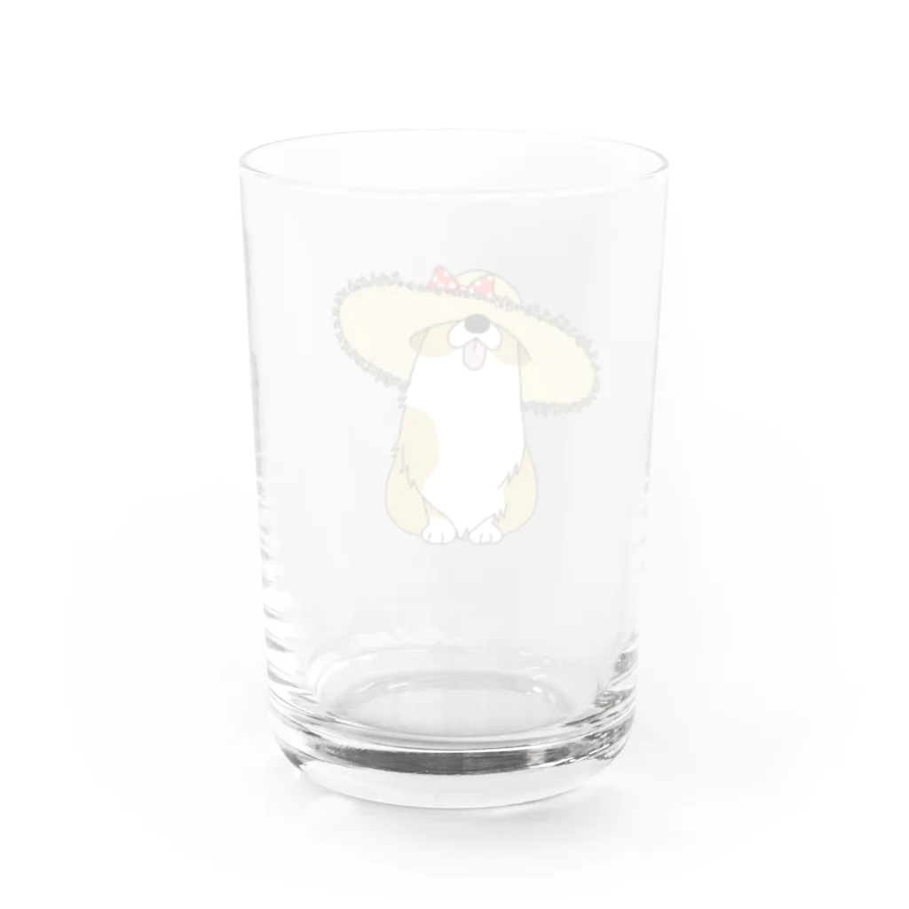 5corgisの麦わらコーギー Water Glass :back