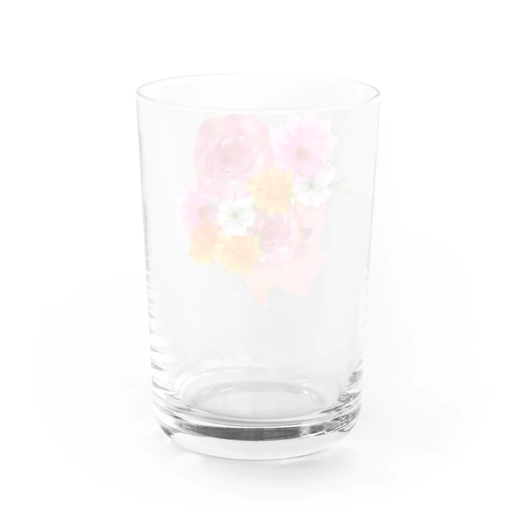 スタジオ　ねこのしっぽの淡紅花少女 Water Glass :back