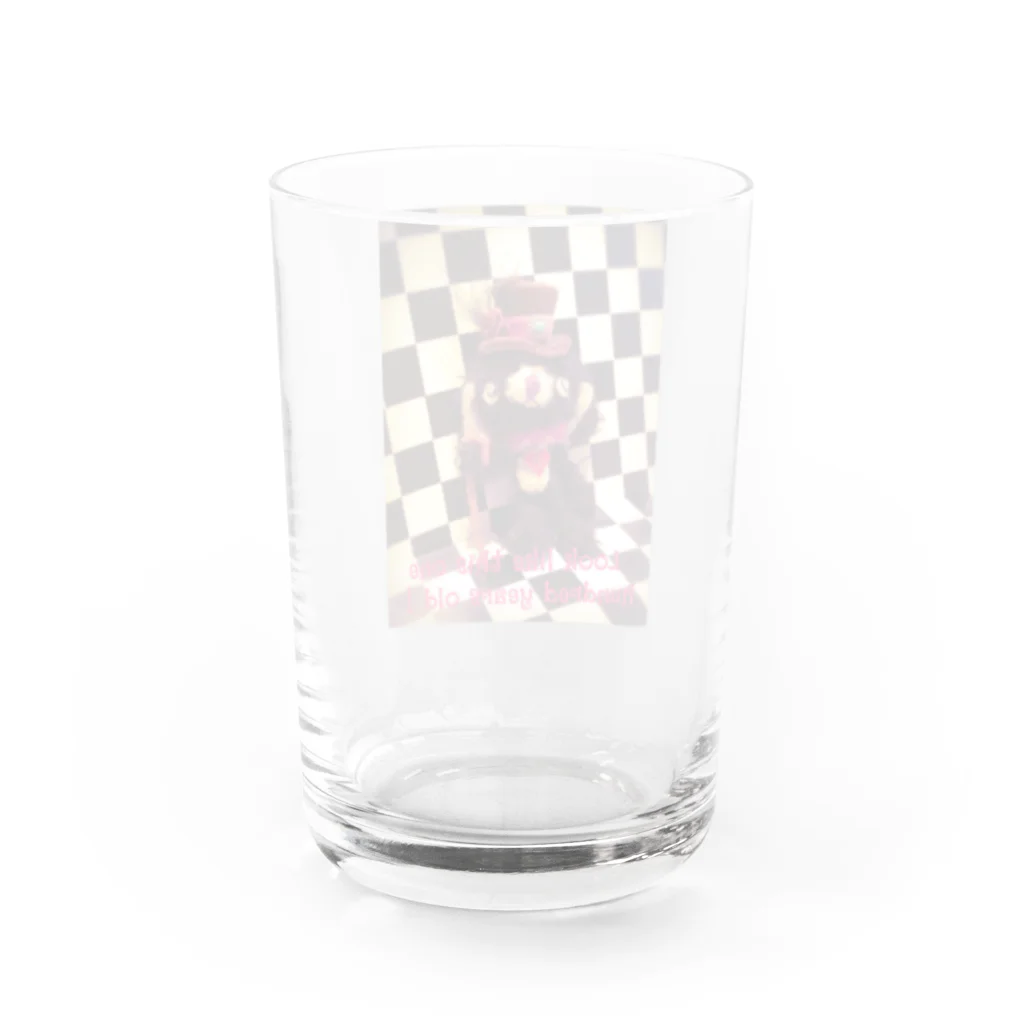 樹樹JUJUのこうみえて長生きウサギちゃん Water Glass :back