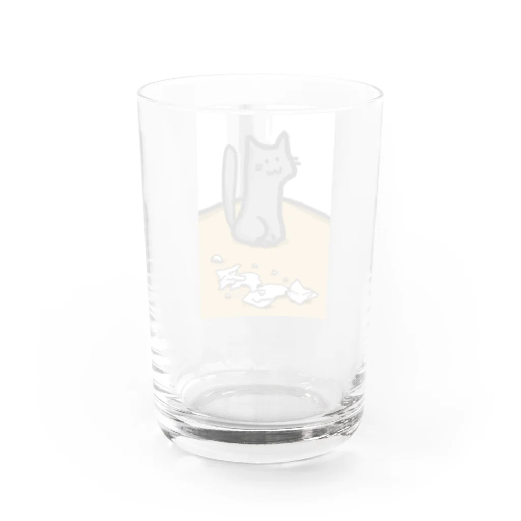 ももにゅの任務完了にゃんこ Water Glass :back