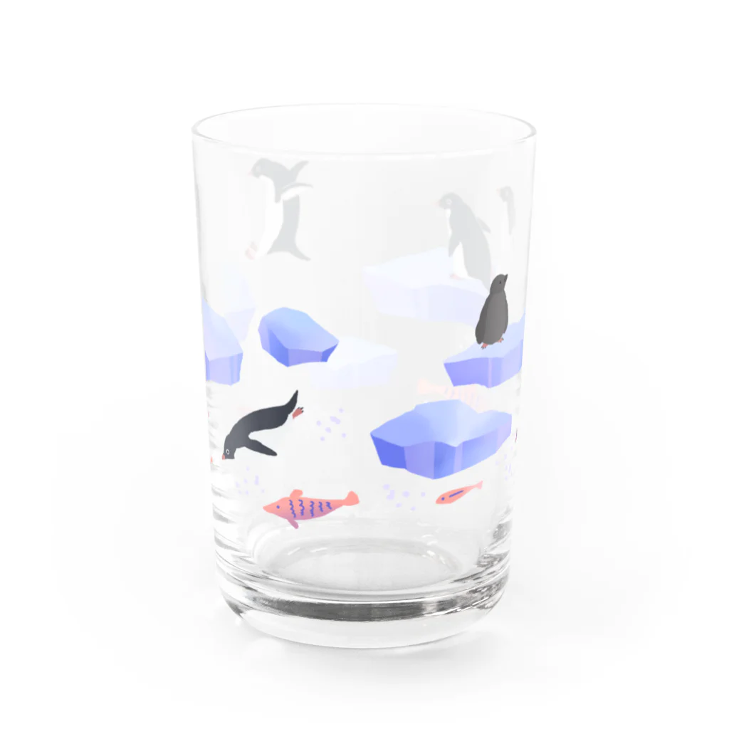 8i_ya1のおさんぽアデリーペンギン Water Glass :back