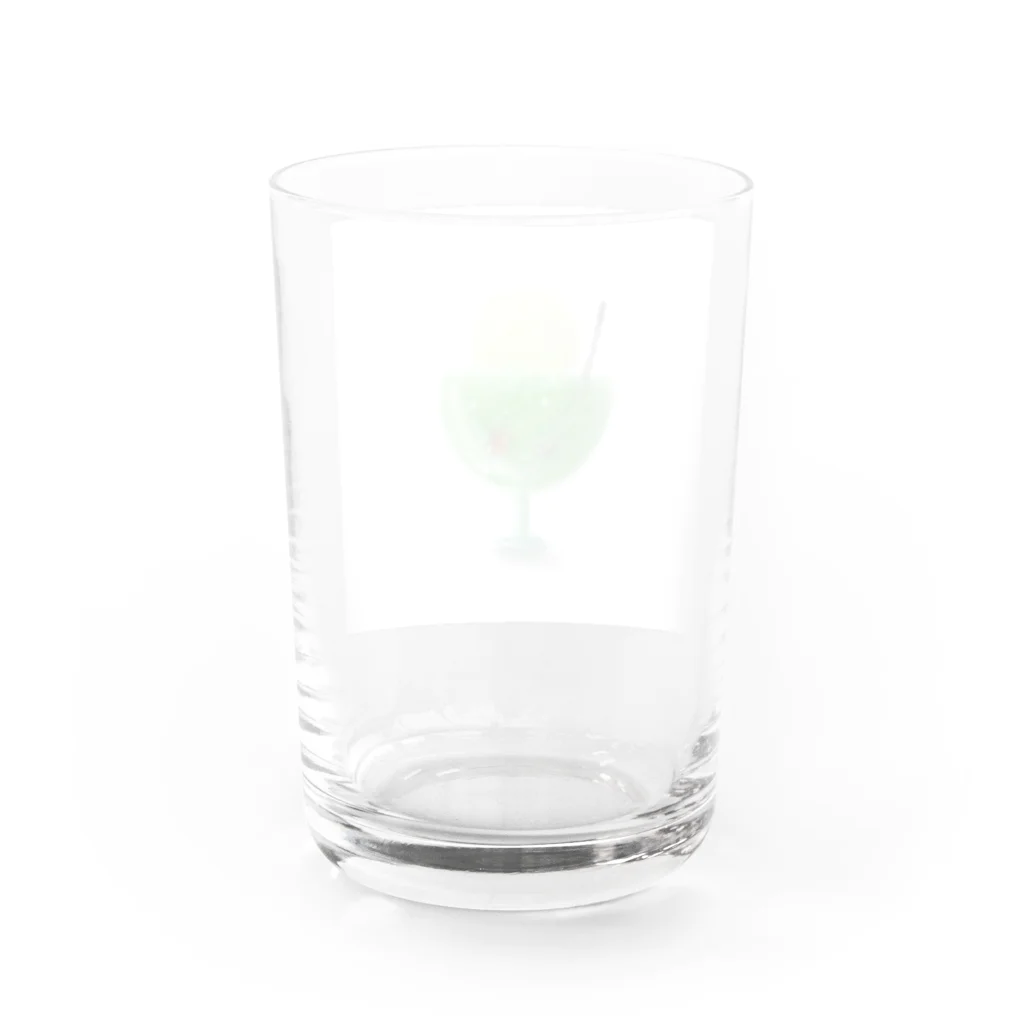 なでしこ@デザインのふわふわメロンクリームソーダ Water Glass :back