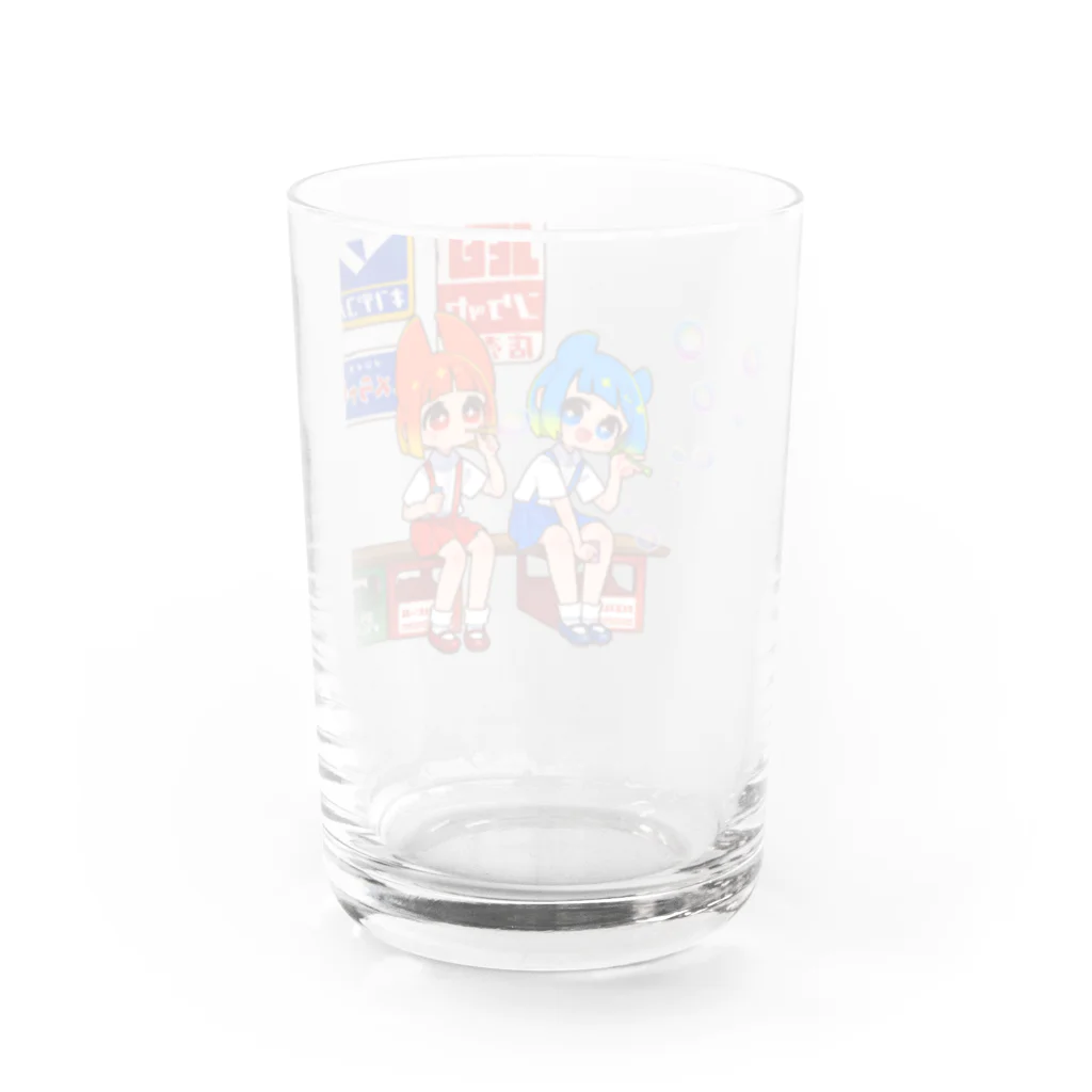 カノコの店番ちゃんトロちゃんとシャボン Water Glass :back
