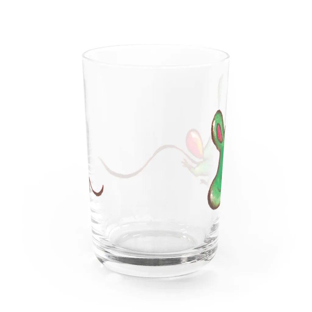 カタオカナオのみどりねずみくん Water Glass :back