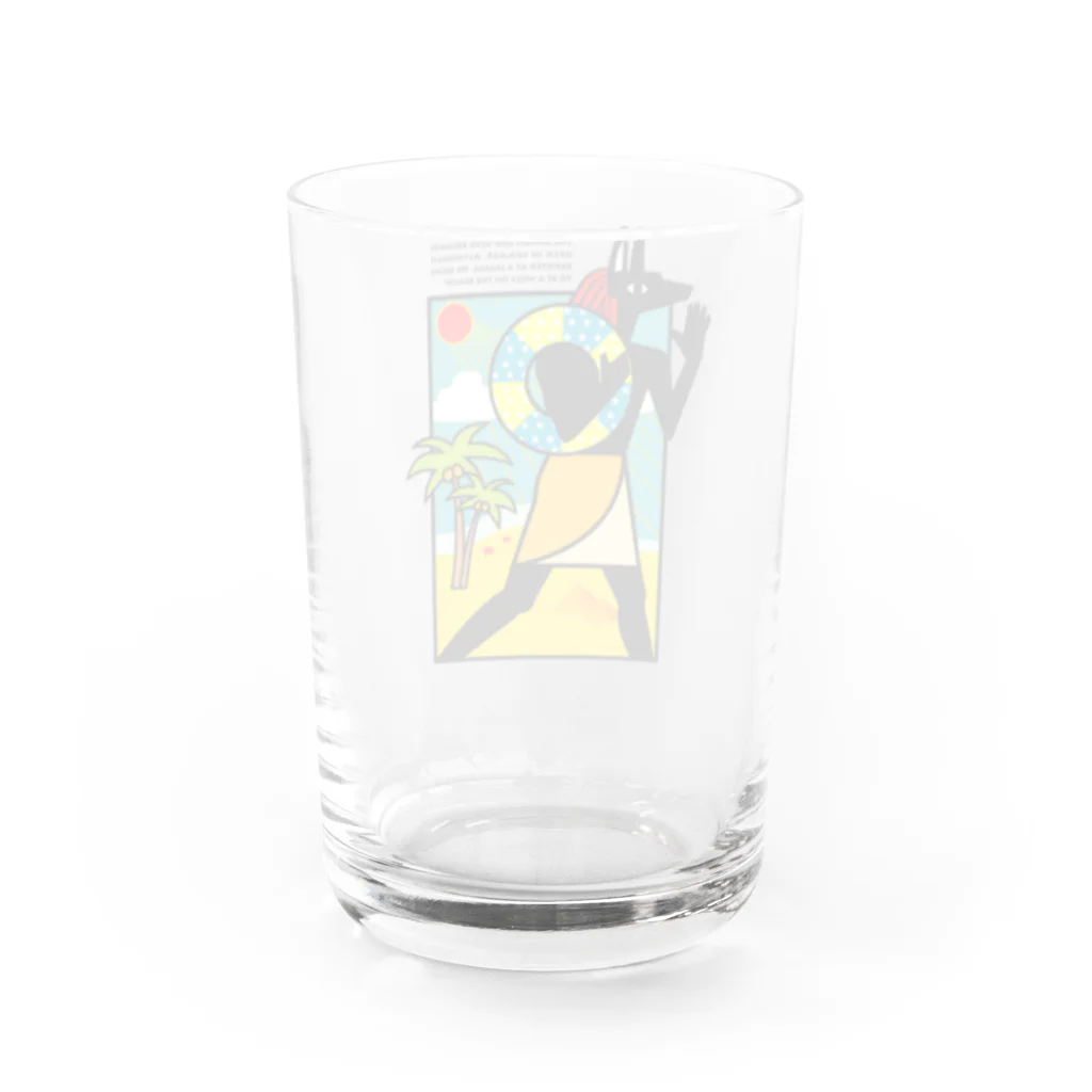 huroshikiの夏のアヌビス神 in the beach Water Glass :back