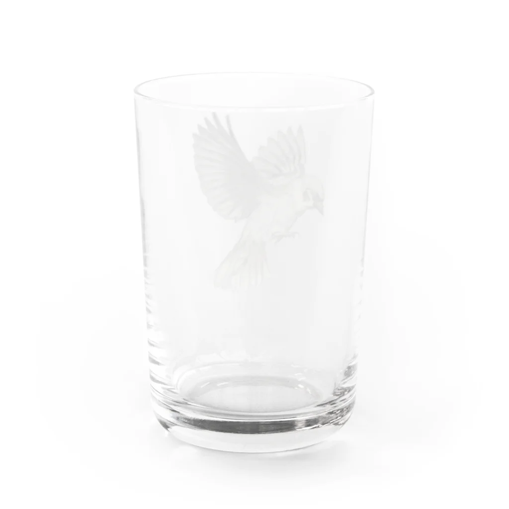 ぴろ(^O^)／のイモウトノエ(スズメ) Water Glass :back
