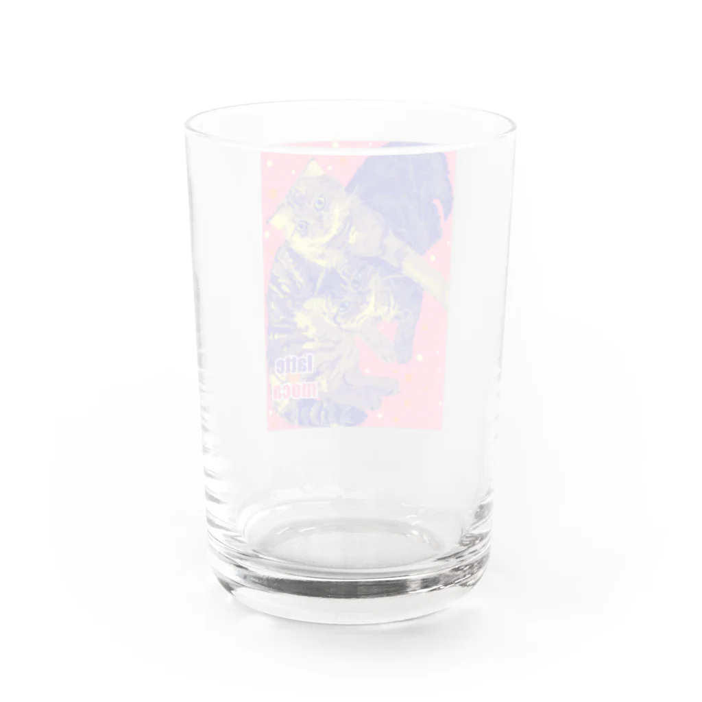 strtの猫のラテモカグッズ Water Glass :back