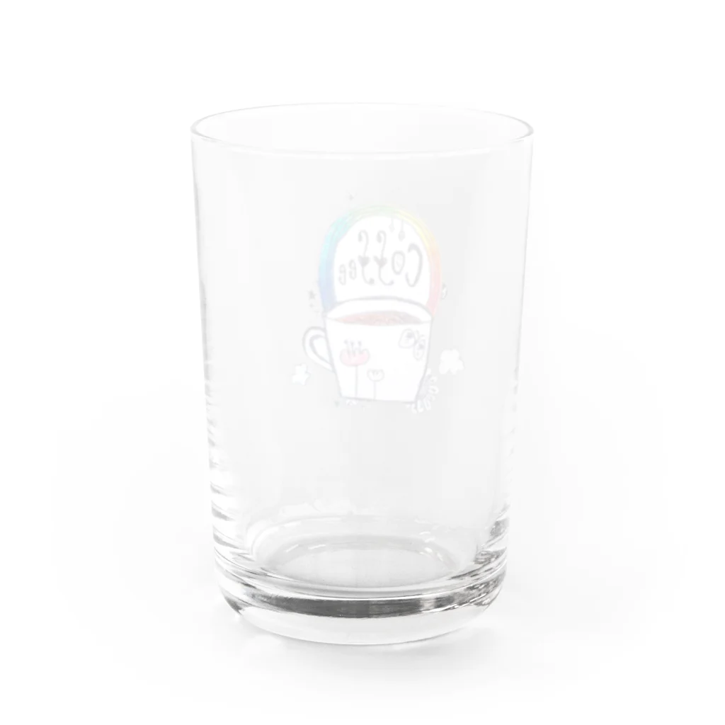 akaricafeのcoffee rainbow Water Glass :back