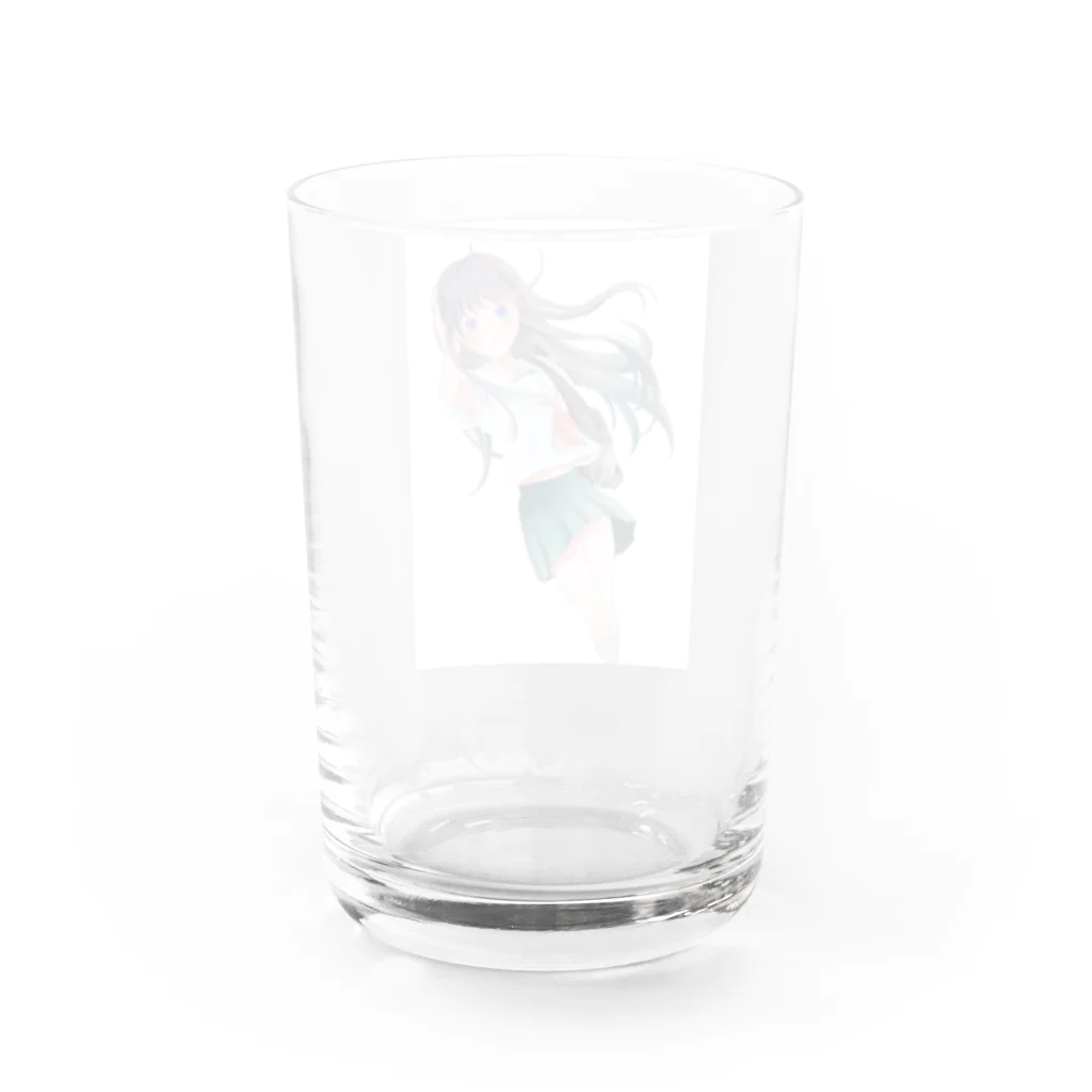 rikuの夏の風とセーラー服の女の子 Water Glass :back