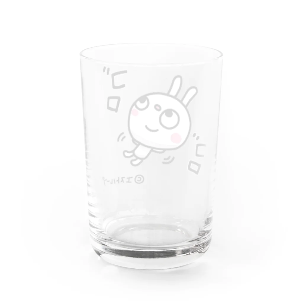 エストループキャラクターのふんわかウサギ ゴログラス Water Glass :back