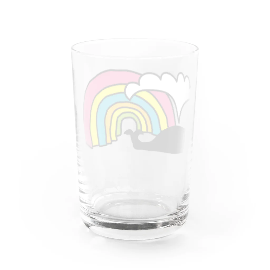 Lettle Happy Everydayのくじら Water Glass :back