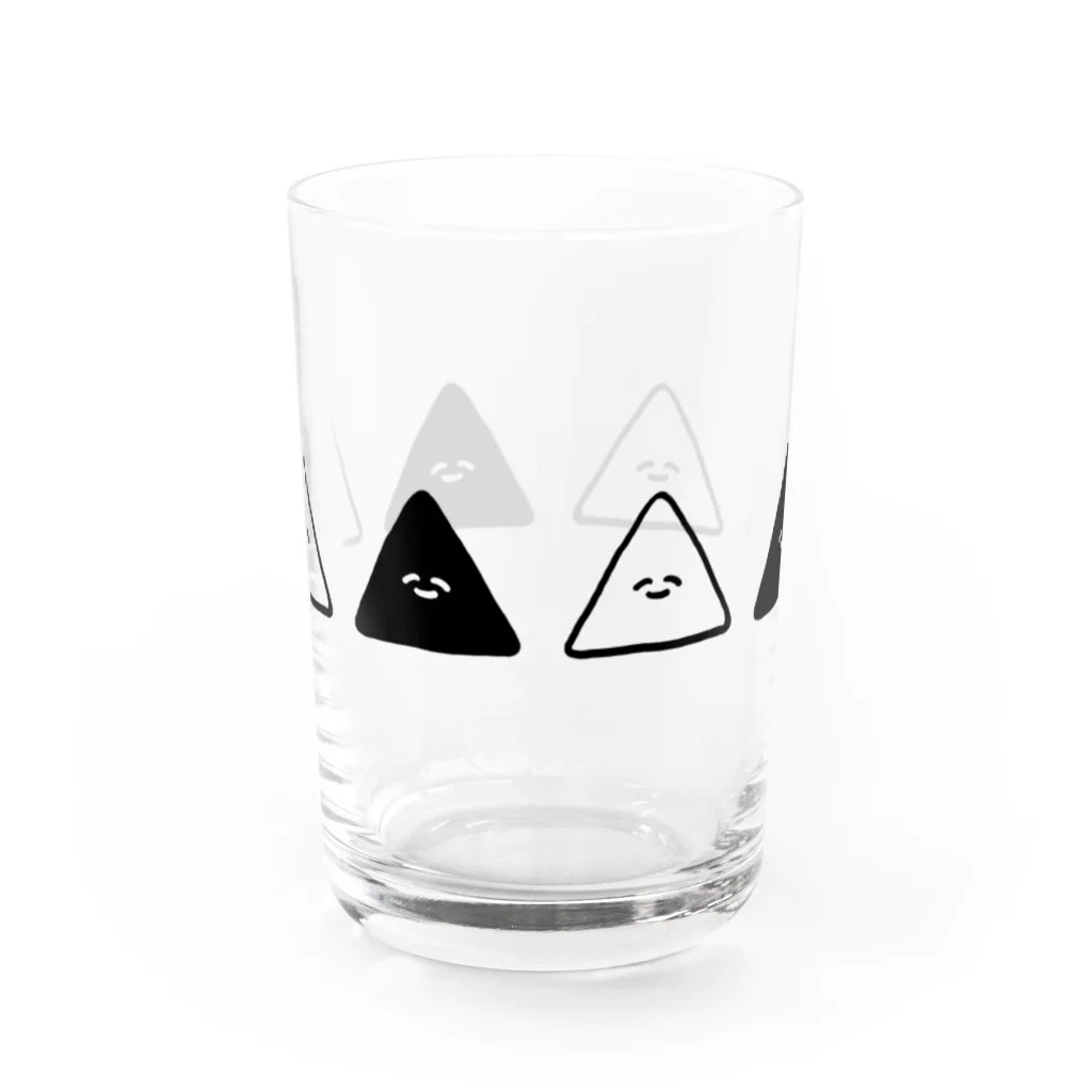 かんづめ亭のならんださんかく▲ものくろ Water Glass :back