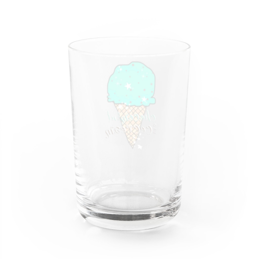 なでしこ@デザインのチョコミントアイスクリーム Water Glass :back