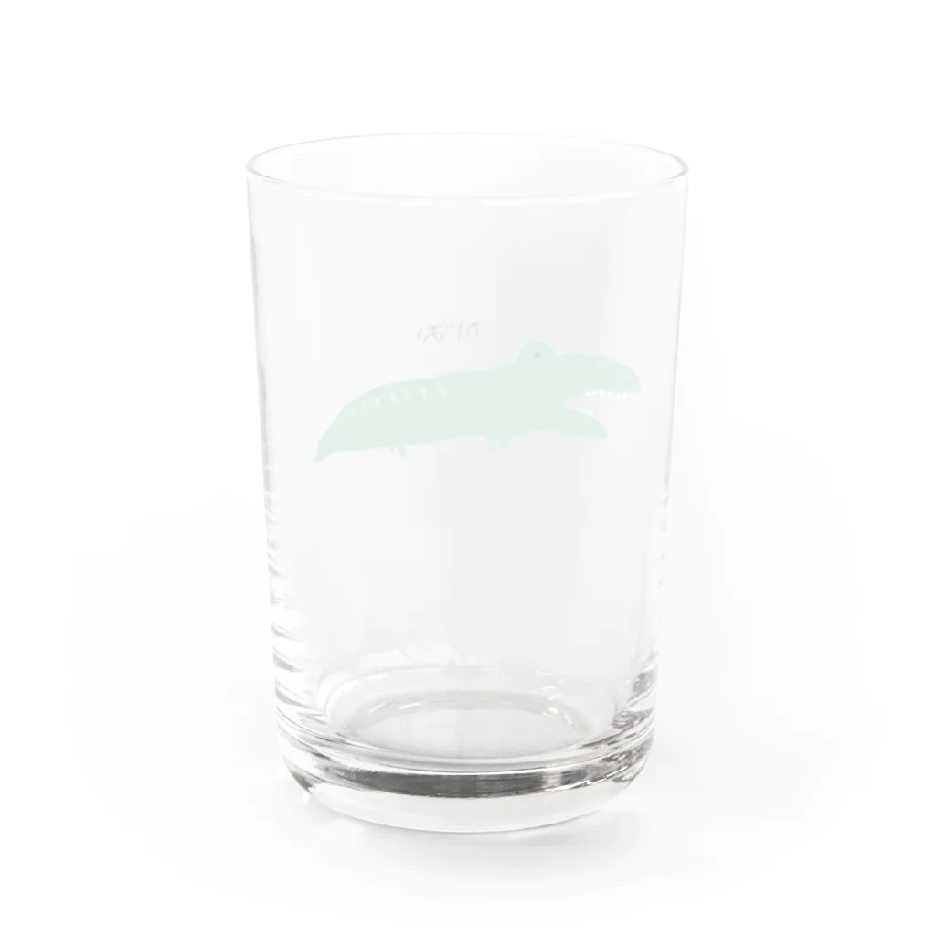 ワタナベの精一杯生きるわにくん Water Glass :back