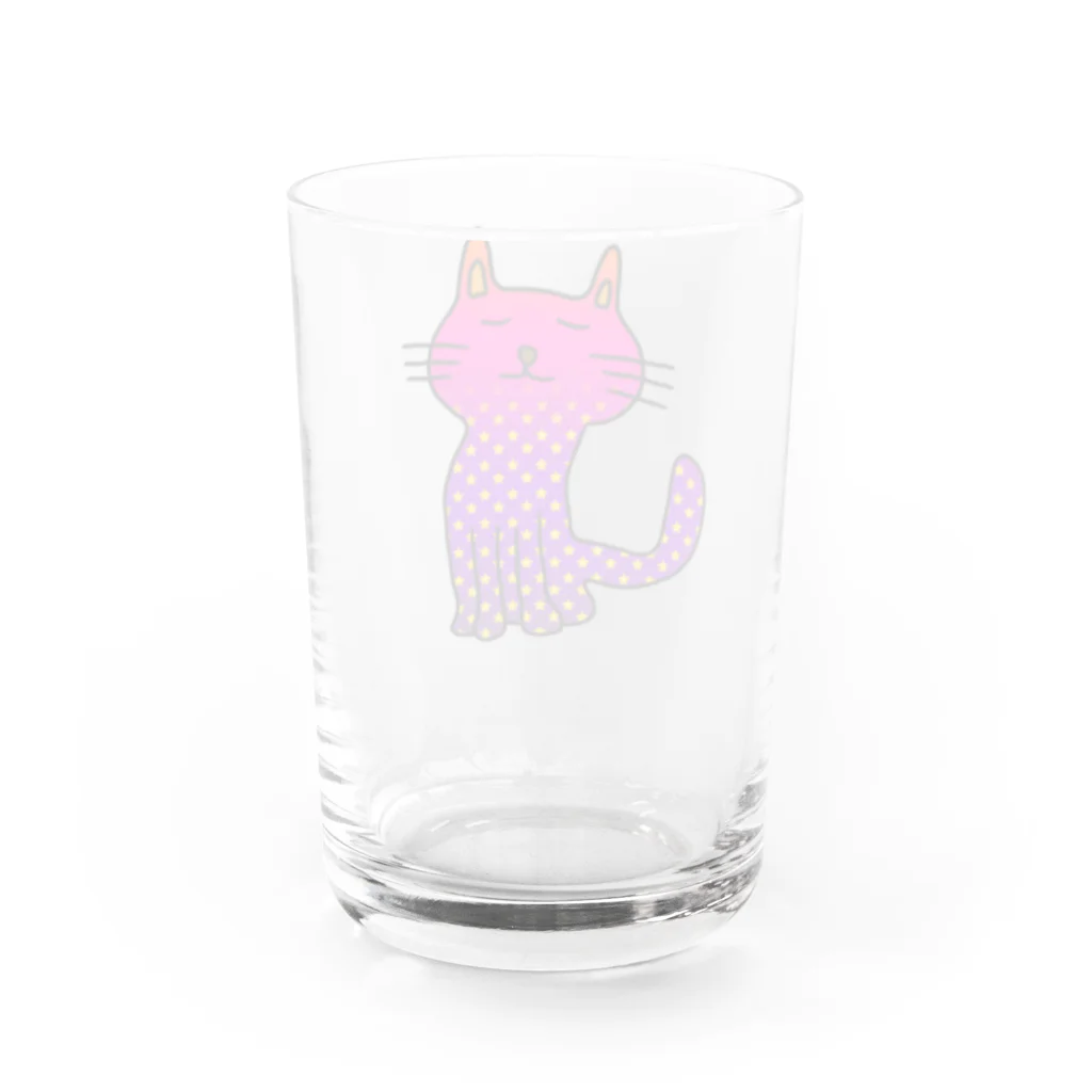 TaniGonの夜を待つネコちゃん Water Glass :back