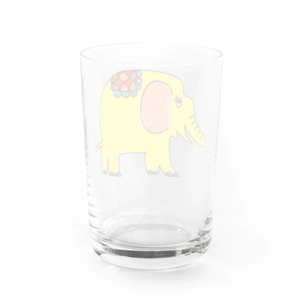 kotoのお店(*´︶`*)のしあわせの黄色いぞう Water Glass :back