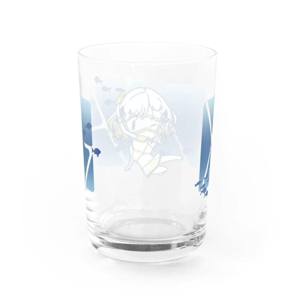 柚子花(ゆずは)の海を飲む Water Glass :back