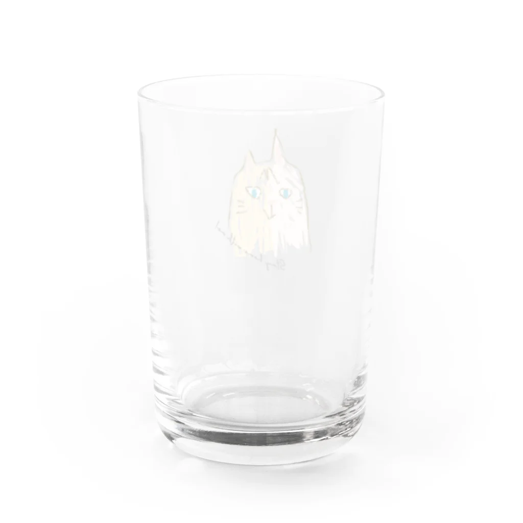 ℍ𝕚𝕣𝕠𝕞𝕚𝕚のcat(Mix Pink&Yellow) Water Glass :back