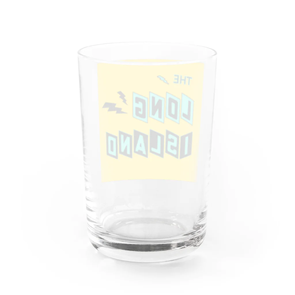 ザ ロングアイランド アパレルの平行四辺形デザイン ターコイズ×ブラック×イエロー Water Glass :back