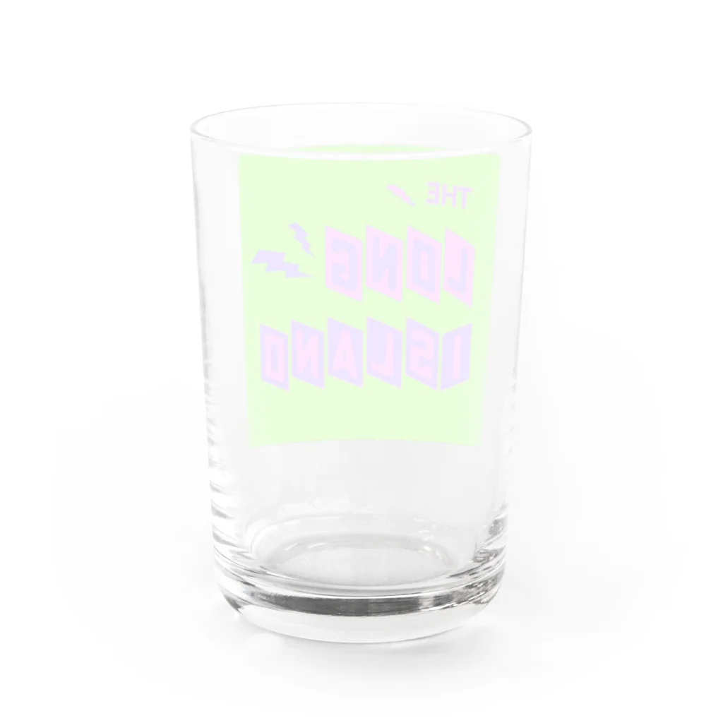 ザ ロングアイランド アパレルの平行四辺形デザイン パープル×ピンク×グリーン Water Glass :back