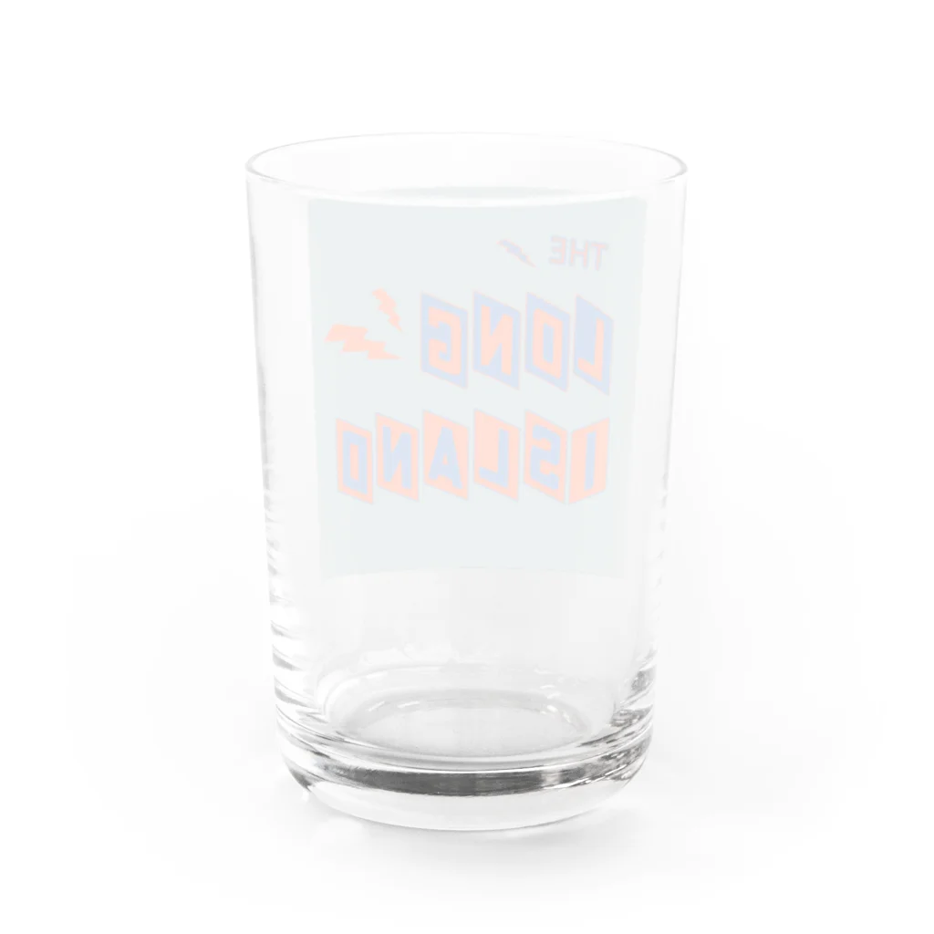 ザ ロングアイランド アパレルの平行四辺形デザイン オレンジ×ネイビー×グレー Water Glass :back