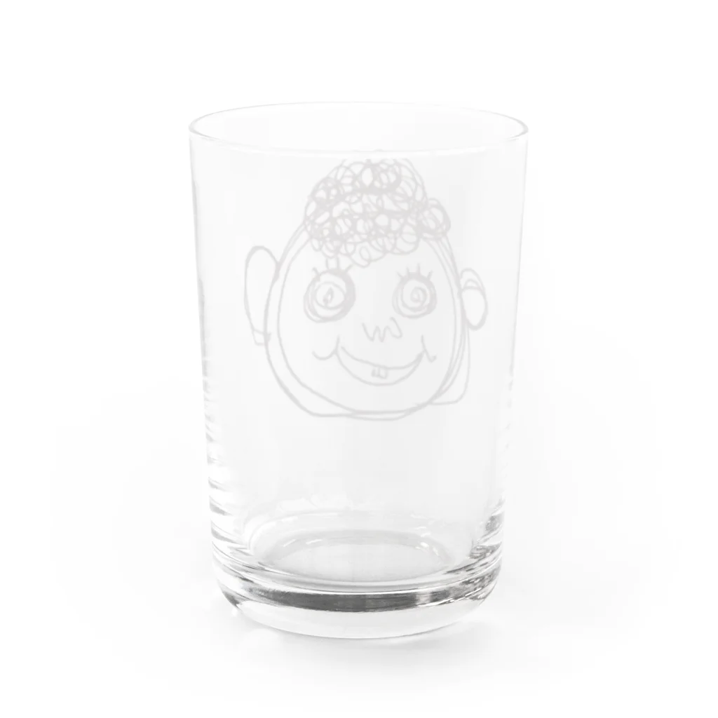 yuppyhappyのくるくるしてる男の子 Water Glass :back