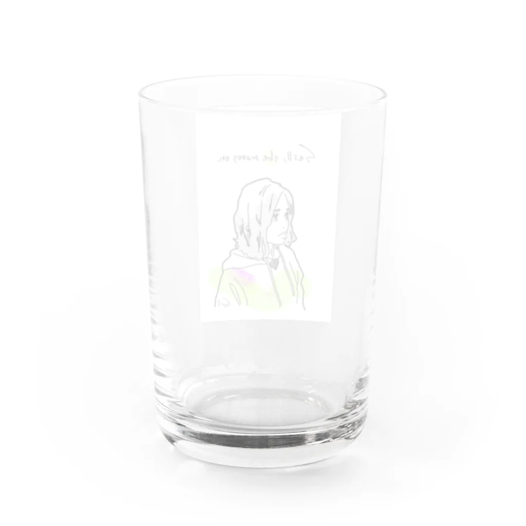 しみじみ　しじみのgirl Water Glass :back