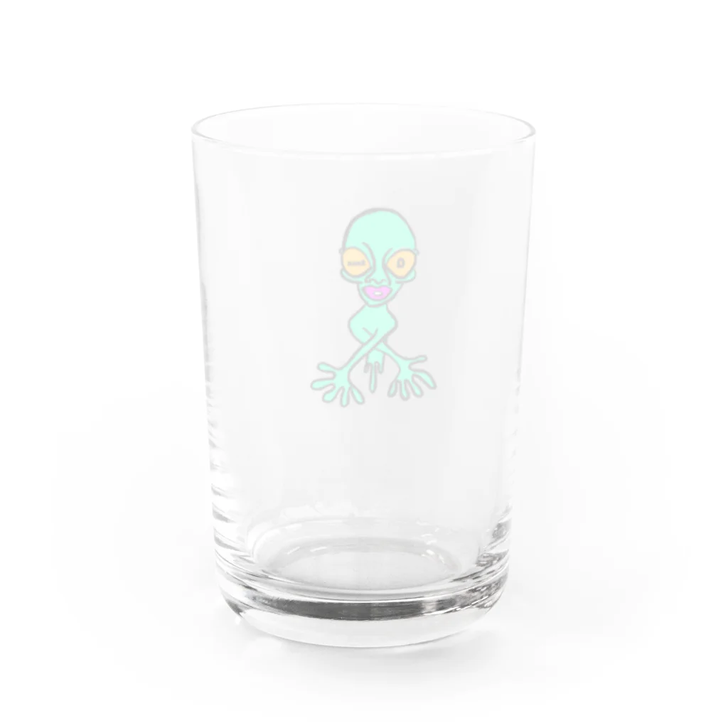 AmberjackのQanon 宇宙人 Water Glass :back
