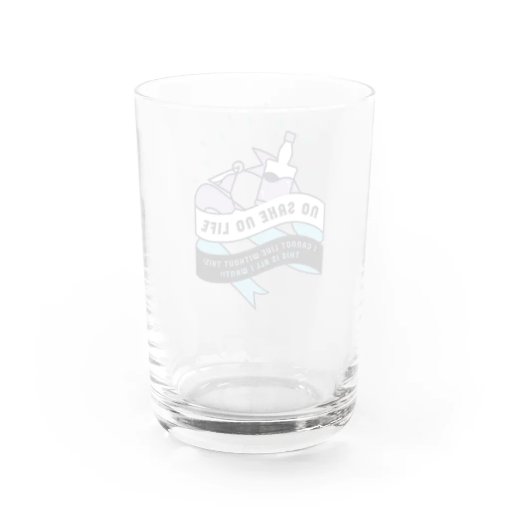 SANKAKU DESIGN STOREのNO SAKE NO LIFE。 レトロな紫×青 Water Glass :back