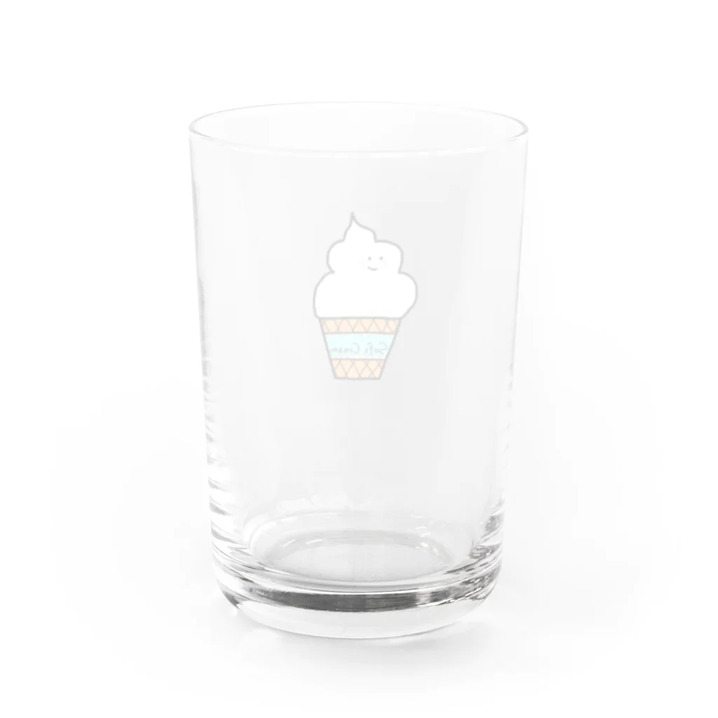 なでしこ@デザインのソフトクリームくん Water Glass :back