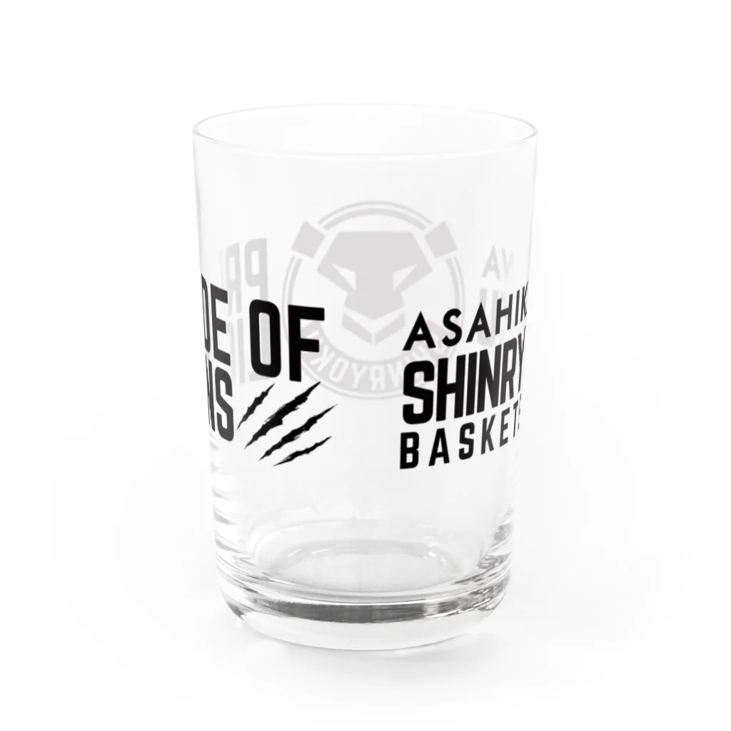 新波 歩/ARSWALKERの新緑バスケ部ロゴグラス<BLACK> Water Glass :back