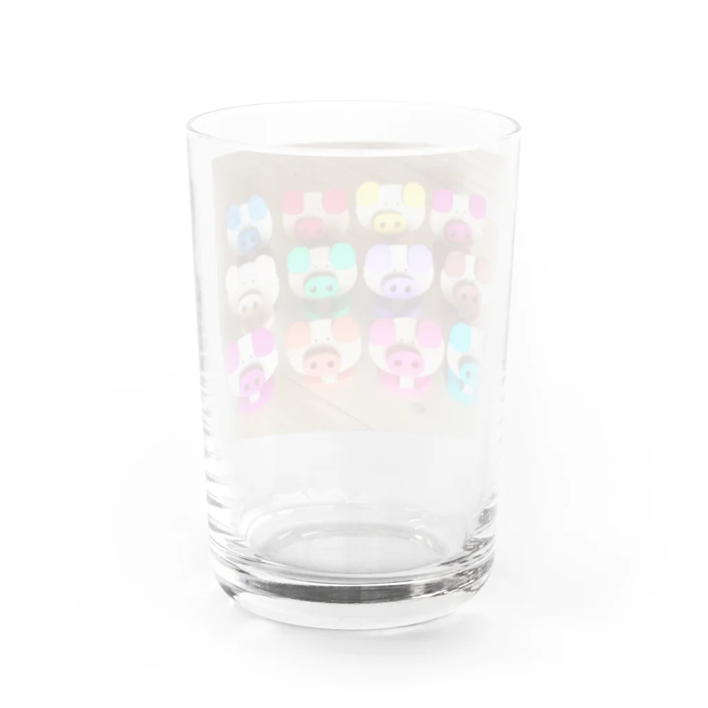 tanukitanukiのカラー子豚(木の人形) Water Glass :back