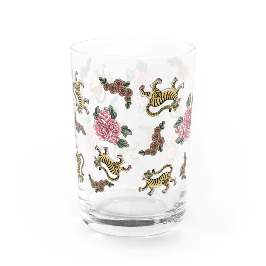 ムギギギのお花と虎ちゃん Water Glass :back